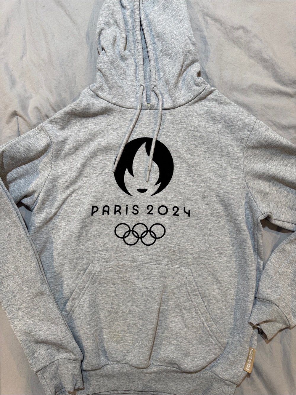 Paris 2024 Olympic Gray Hoodie with Black Logo
